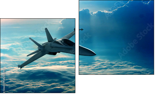 Fighter jet - Two-piece canvas print, Diptych