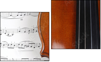 Geige mit Noten - Two-piece canvas print, Diptych