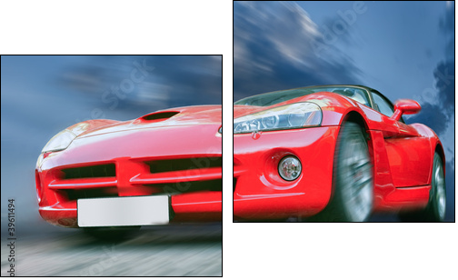 sports car - Two-piece canvas print, Diptych