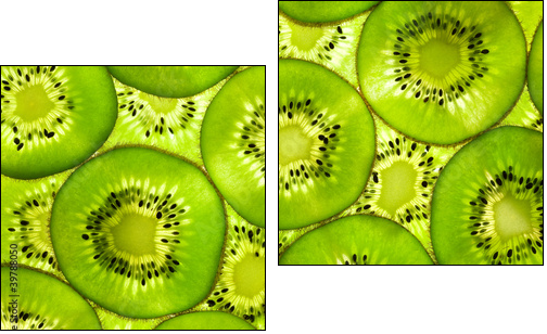 Fresh Kiwi pattern / background / back lit - Two-piece canvas print, Diptych