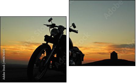 motorbike sunset - Two-piece canvas print, Diptych