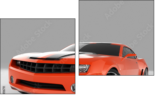 red sports car - Two-piece canvas print, Diptych