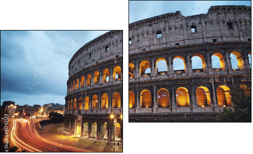 Coliseum at night. Rome - Italy - Two-piece canvas print, Diptych