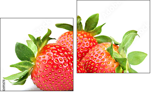 strawberry isolated on white background - Two-piece canvas print, Diptych