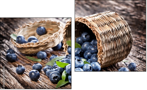 Blueberries have dropped from the basket - Two-piece canvas print, Diptych