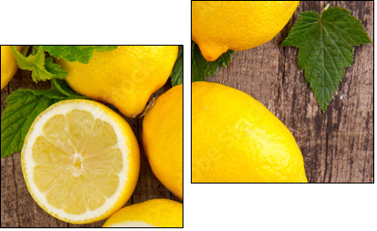 Fresh lemons, upper view - Two-piece canvas print, Diptych