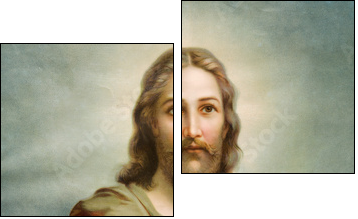 Copy of typical catholic image of Jesus Christ - Two-piece canvas print, Diptych