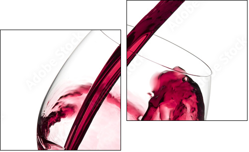 Red wine pouring to wine glass - Two-piece canvas print, Diptych