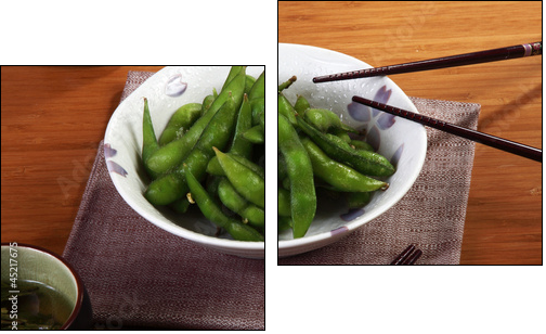 edamame cucina giapponese - Two-piece canvas print, Diptych