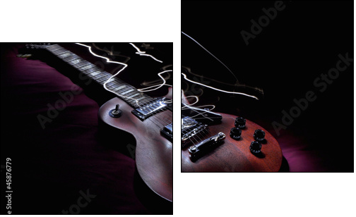 Smouldering guitar - Two-piece canvas print, Diptych