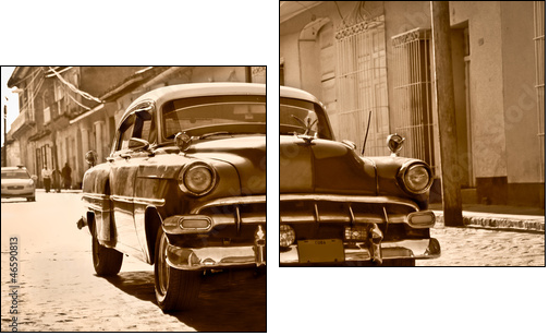 Classic Chevrolet  in Trinidad, Cuba - Two-piece canvas print, Diptych