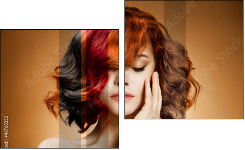Beauty Portrait. Concept Coloring Hair - Two-piece canvas print, Diptych
