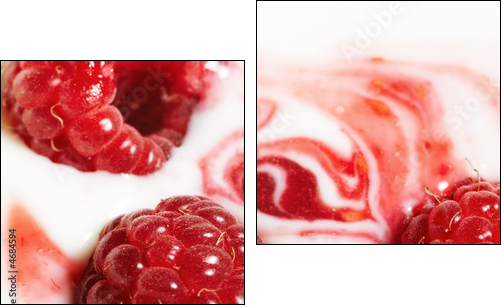 Raspberry and cream - Two-piece canvas print, Diptych