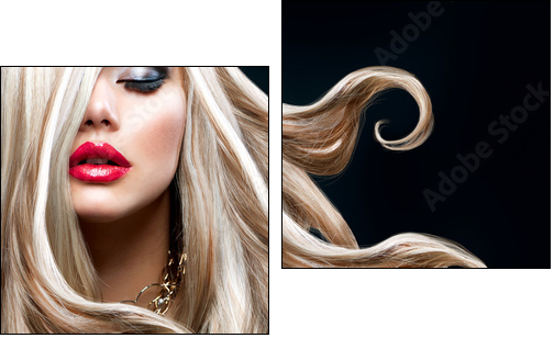 Blond Hair. Beautiful Sexy Blonde Girl - Two-piece canvas print, Diptych