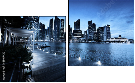 Singapore city in sunset time - Two-piece canvas print, Diptych