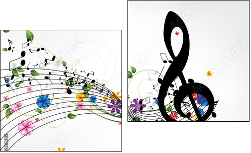 Musical abstract background - Two-piece canvas print, Diptych