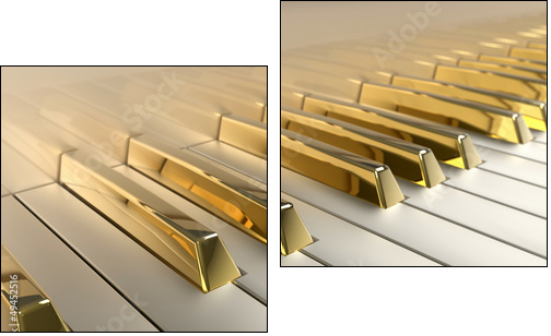 Gold Piano - Two-piece canvas print, Diptych