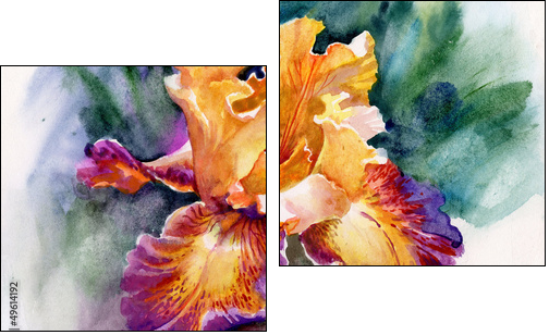 Yellow iris - Two-piece canvas print, Diptych