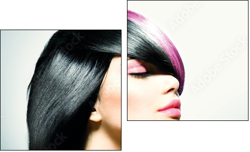 Fashion Hair. Hairstyle - Two-piece canvas print, Diptych