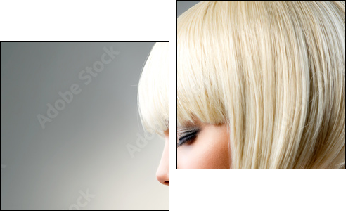 Beautiful Model with Short Blond hair - Two-piece canvas print, Diptych