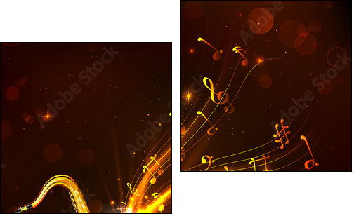Music Tune from Saxophone - Two-piece canvas print, Diptych