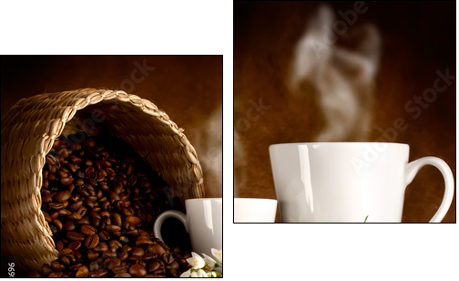 CaffÃ¨ in tazza - Two-piece canvas print, Diptych