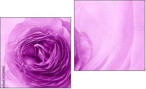 flower petal on soft satin - Two-piece canvas print, Diptych