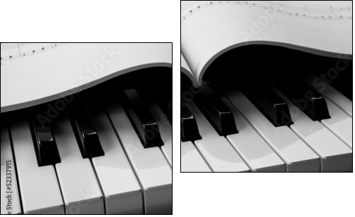 Piano keys and musical book - Two-piece canvas print, Diptych