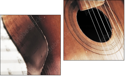 Acoustic guitar - Two-piece canvas print, Diptych