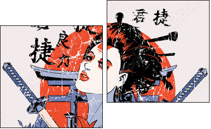Geisha - Two-piece canvas print, Diptych