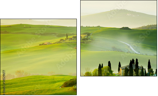 Countryside, San QuiricoÂ´Orcia , Tuscany, Italy - Two-piece canvas print, Diptych