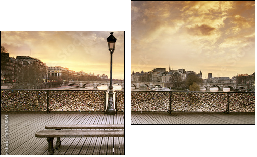 Pont des arts Paris - Two-piece canvas print, Diptych