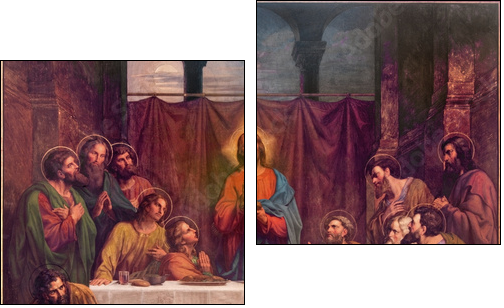 Vienna - Fresco of  Last suppe in Altlerchenfelder church - Two-piece canvas print, Diptych