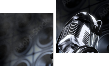 Microphone and headphones - Two-piece canvas print, Diptych