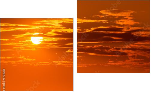 Sunset orange sky background at evening - Two-piece canvas print, Diptych
