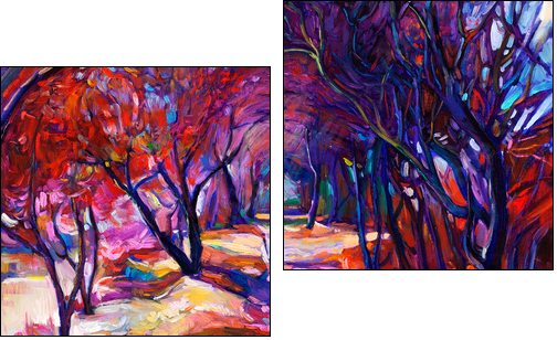Path in the forest - Two-piece canvas print, Diptych