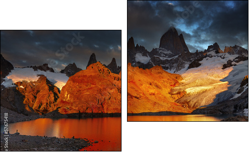 Mount Fitz Roy, Patagonia, Argentina - Two-piece canvas print, Diptych