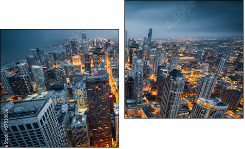 Chicago skyline - Two-piece canvas print, Diptych