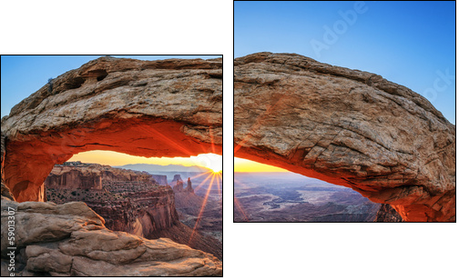 Famous sunrise at Mesa Arch - Two-piece canvas print, Diptych