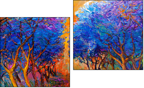 Autumn forest - Two-piece canvas print, Diptych