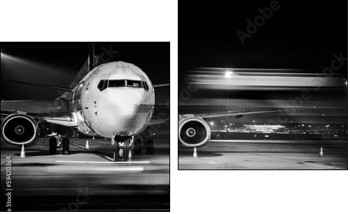 airplane front close-up - Two-piece canvas print, Diptych