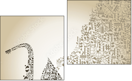 Saxophone5 - Two-piece canvas print, Diptych