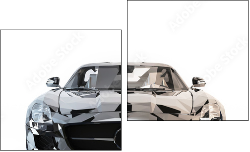 Abstract Car isolated. Illustration - Two-piece canvas print, Diptych