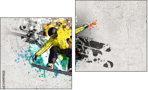 Graffiti image - Two-piece canvas print, Diptych