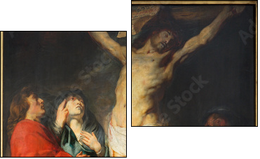 Antwerp - The Crucifixion paint by Jacob Jordaens - Two-piece canvas print, Diptych