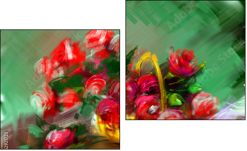 Bouquet of roses - Two-piece canvas print, Diptych