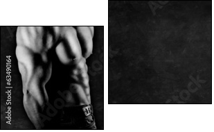 Bodybuilder showing his muscles - Two-piece canvas print, Diptych
