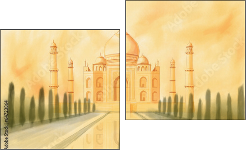 Taj Mahal India - Two-piece canvas print, Diptych