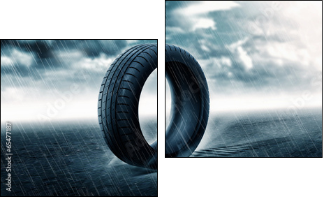 vehicle tire - Two-piece canvas print, Diptych