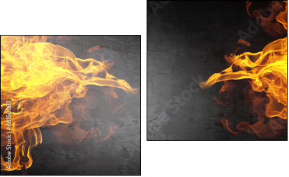 Fire flames - Two-piece canvas print, Diptych